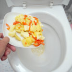 Can you flush cooked rice down the toilet?