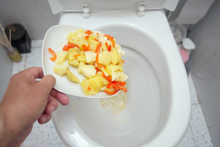 Can you flush cooked rice down the toilet?