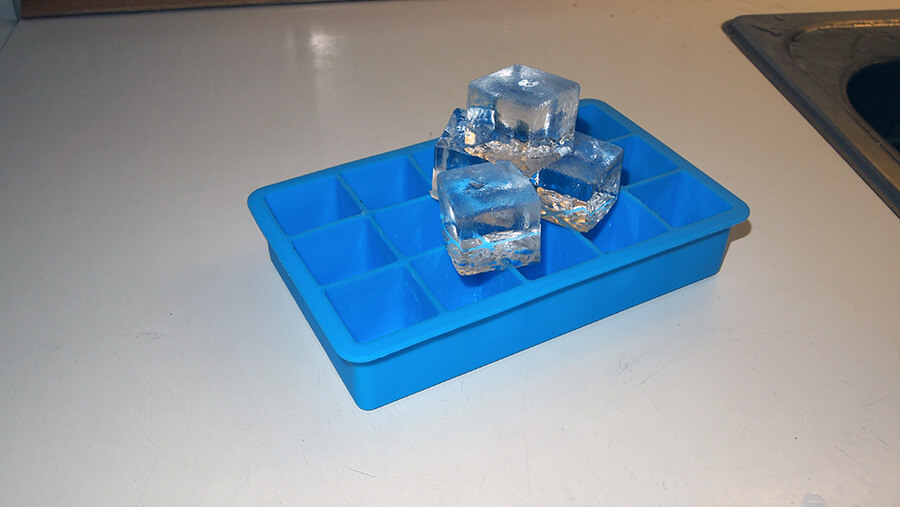 How do you get big ice cubes out of a silicone tray?