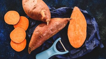 Do sweet potatoes discolor after peeling?