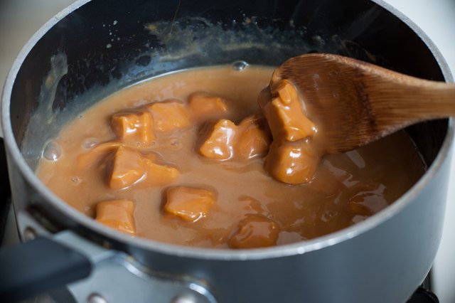 Do you Stir caramel while cooking?