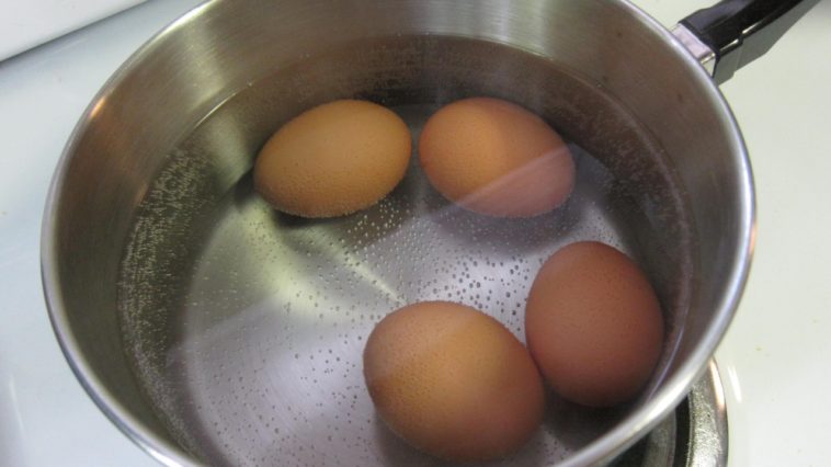 Do you boil water before adding eggs?