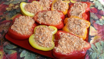 Do you put raw meat in stuffed peppers?