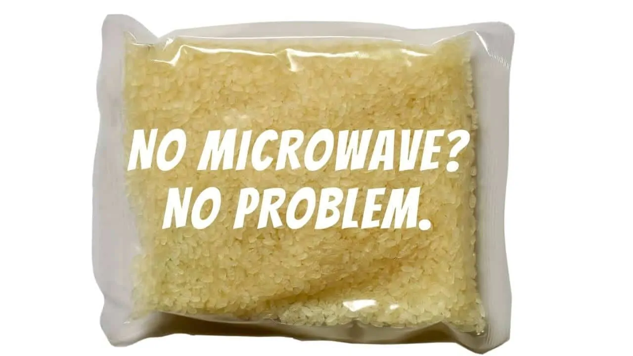 How can I heat Korean instant rice without a microwave?