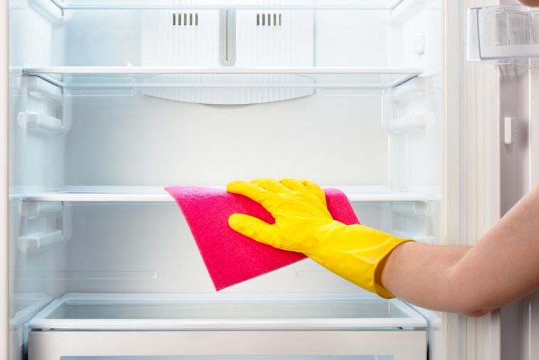 How do I clean and disinfect my refrigerator?