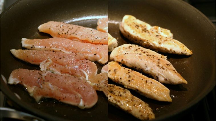 How do I cook raw chicken in a skillet?