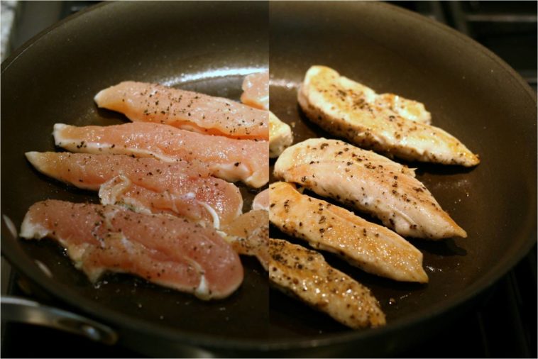 How do I cook raw chicken in a skillet?