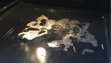 How do I get burnt stuff off the bottom of my oven?