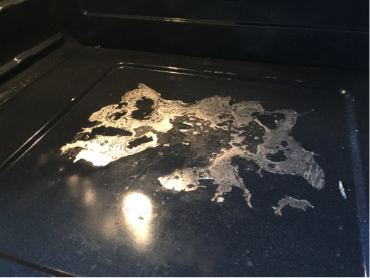 How do I get burnt stuff off the bottom of my oven?