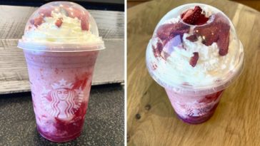 How do I order a strawberry and cream frappuccino?