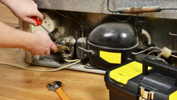 How do you fix a discolored fridge?