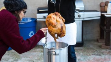 How do you fry a precooked turkey?