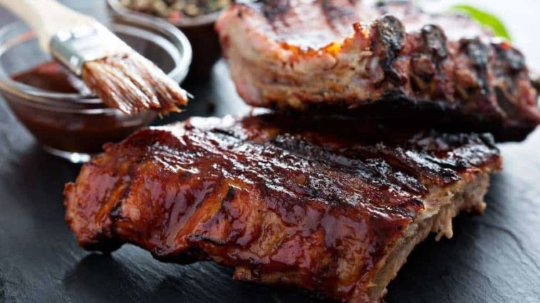 How do you get BBQ sauce to stick to pork chops?