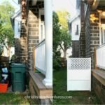 How do you hide a trash can with plants?