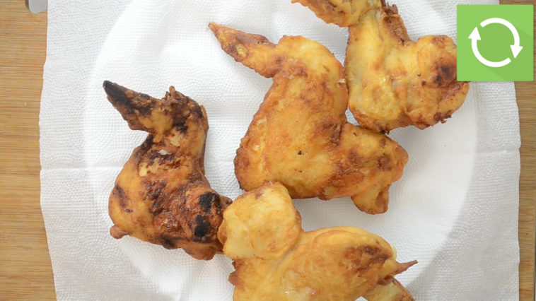 How do you know when chicken wings are done in a deep fryer?