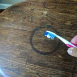 How do you remove white water stains from wood?