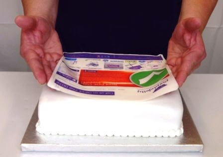 How do you stick on edible cake toppers?