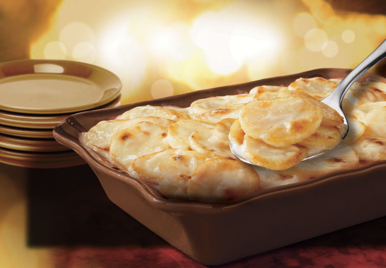 How do you warm up frozen scalloped potatoes?