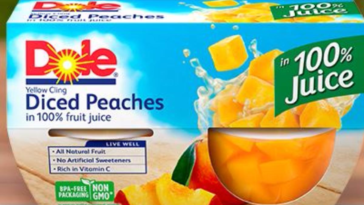 How many calories are in a cup of peach slices?