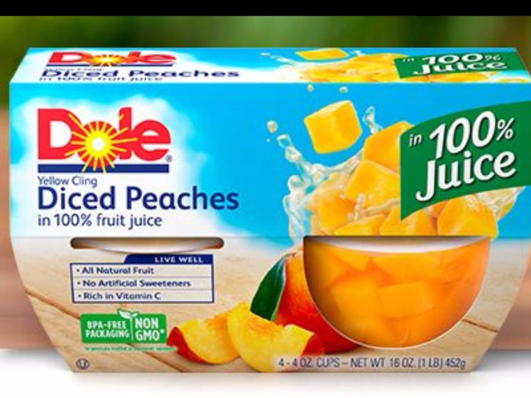 How many calories are in a cup of peach slices?