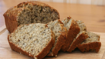 How many calories are in a large slice of banana bread?