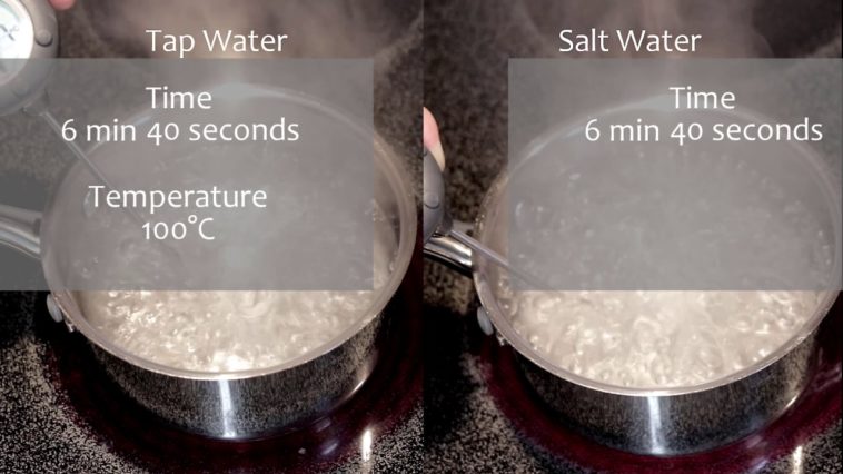 How much faster does salt make water boil?