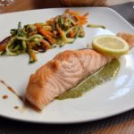 Is salmon skin high in calories?