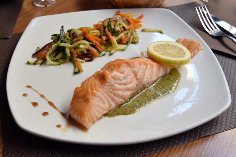 Is salmon skin high in calories?