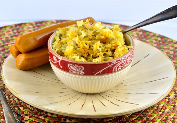 Should sauerkraut be heated for hot dogs?