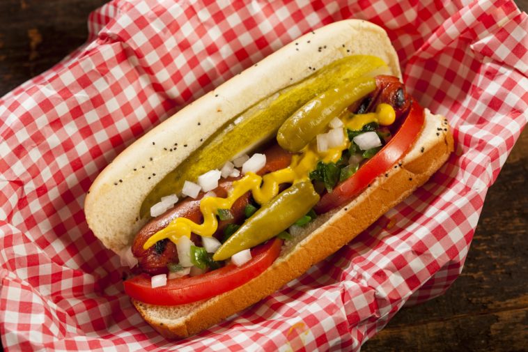 What all is on a Chicago dog?
