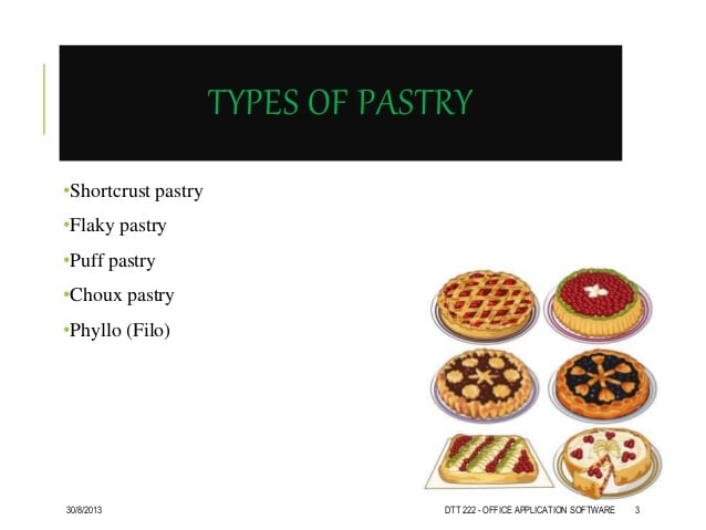 What are the 5 types of pastry?
