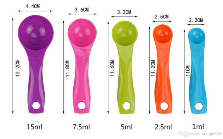 What are the four standard sizes of measuring spoons?
