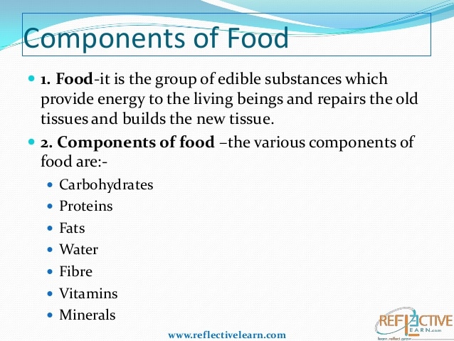 What are the main components of food?