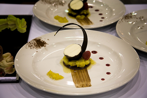 What are the three basic elements of a plated dessert?