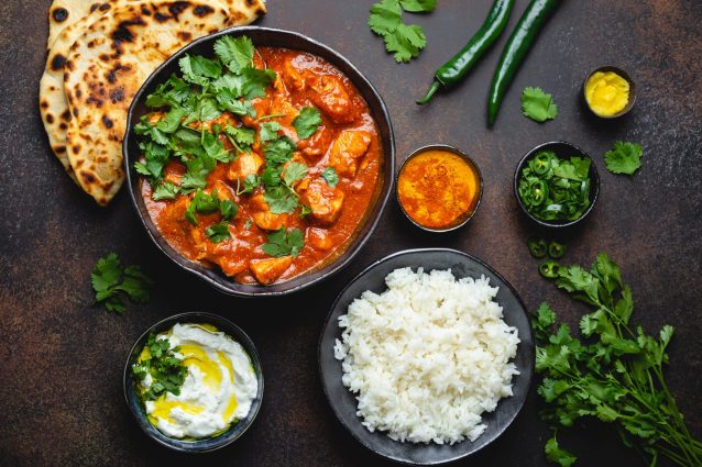 What are two common accompaniments for curries?