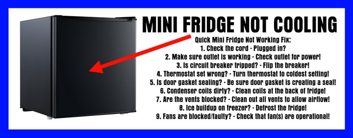 What causes a mini fridge to stop cooling?