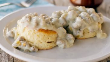 What do British call biscuits and gravy?