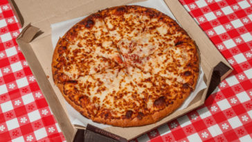 What does Dominos cook their pizza on?