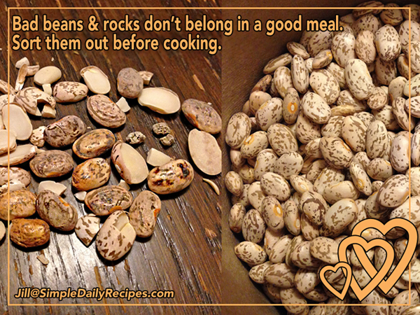 What does a bad pinto bean look like?