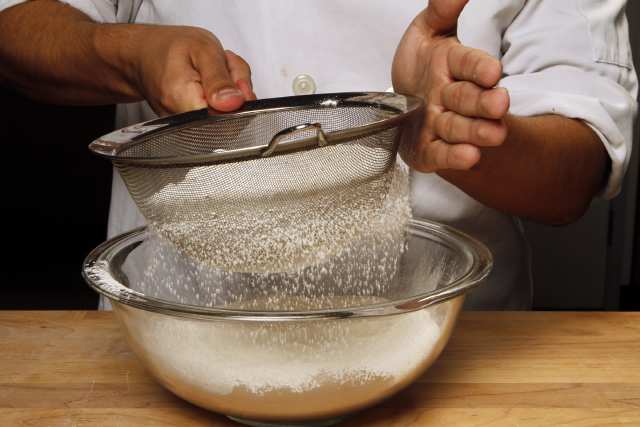 What does it mean to sift flour and salt?