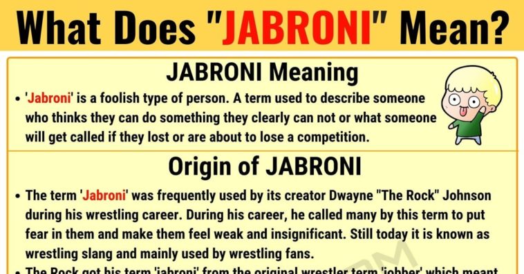 What does jabroni mean in Italian?