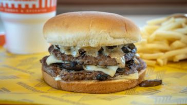 What fast food chain has a mushroom Swiss burger?