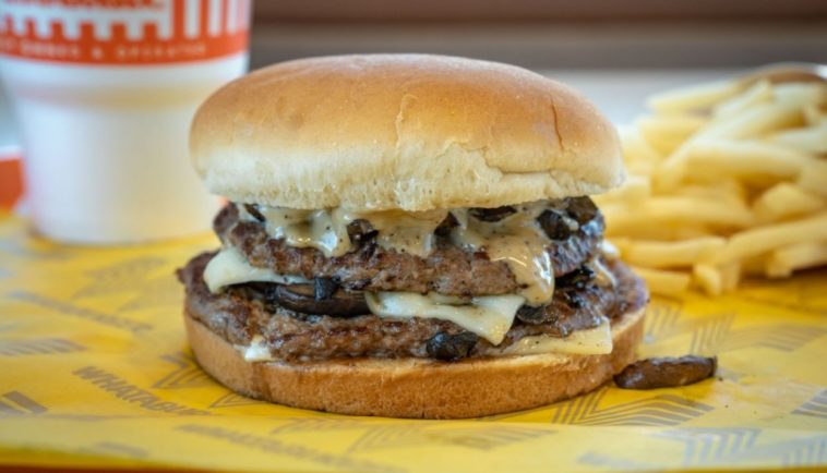 What fast food chain has a mushroom Swiss burger?