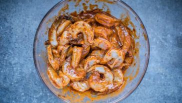 What happens if you marinate shrimp too long?