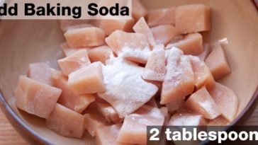 What happens when you put baking soda on meat?