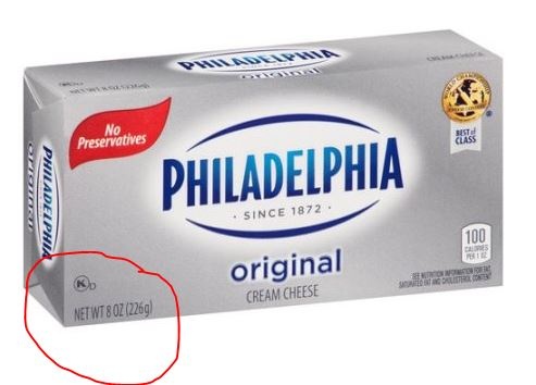 What is 4 oz cream cheese?