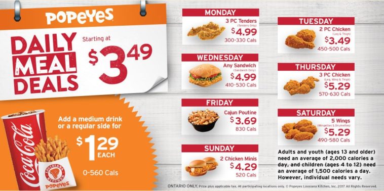 What is Popeyes daily special?