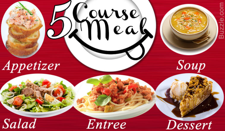 What is a 5 course dinner menu?