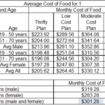What is the average food budget for one person?