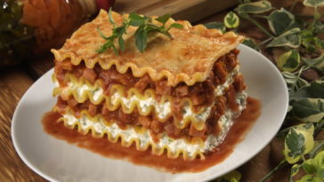 What is the top layer of lasagna?